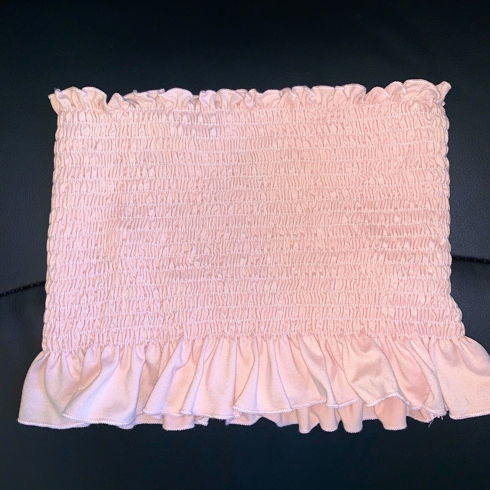 Pink ruffled Tube Top